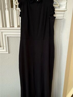 Maggy London Black Jumpsuit with Ruffle Collar